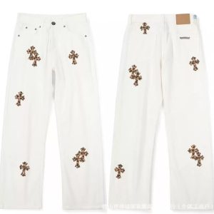 Chrome Hearts Levi’s 501 Leopard Cross White Jeans